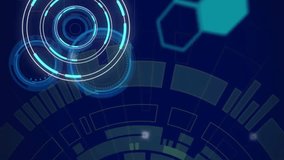 Animation of scopes scanning and data processing over dark background. Global finance, business, connections, computing and data processing concept digitally generated video. - Powered by Shutterstock - Get 15% off with code: PIKWIZARD15