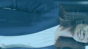 Smiling woman with crossed arms over programming code animation in office environment. Technology, professional, business, workplace, confident, software - Powered by Shutterstock - Get 15% off with code: PIKWIZARD15