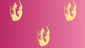 Animation of lips repeated on pink background. fashion and beauty accessories background pattern concept digital animation. - Powered by Shutterstock - Get 15% off with code: PIKWIZARD15