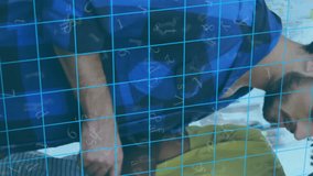 Fingerprint scan animation over two people collaborating in creative workspace. Collaboration, creativity, technology, teamwork, innovation, biometric - Powered by Shutterstock - Get 15% off with code: PIKWIZARD15