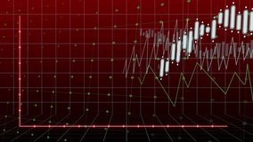 Start initiating red markers descending 3D grid while white candles fluctuating for market analysis. Financial, analytics, data, technology, visualization, trend, chart - Powered by Shutterstock - Get 15% off with code: PIKWIZARD15