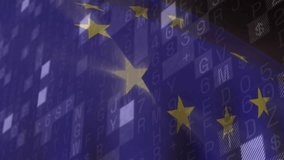 Upon backdrop forming twelve golden stars fading as red trend chart animating upward showing growth. Corporate, technology, digital, innovation, finance, data, futuristic - Powered by Shutterstock - Get 15% off with code: PIKWIZARD15