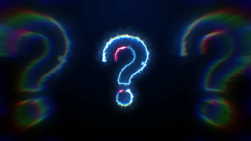 Question Mark neon Blue and pink question mark black background
