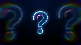 Question Mark neon Blue and pink question mark black background - Powered by Shutterstock - Get 15% off with code: PIKWIZARD15