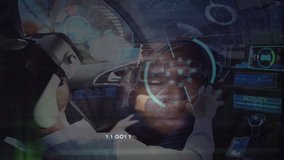 Technician using data-glove at console starting brain scan to view data with holographic head. Virtual reality, data visualization, neurological, immersive, futuristic, technology, analysis - Powered by Shutterstock - Get 15% off with code: PIKWIZARD15