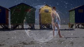 Translucent globe forming around girl guiding handstand into forearm plank for fitness tech. Fitness, outdoor, athletic, dynamic, activity, wellness, sport - Powered by Shutterstock - Get 15% off with code: PIKWIZARD15