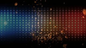 Glowing amber particles materializing center and rising, creating shower on teal red gradient grid. Abstraction, dynamic, luminous, digital, futuristic, motion, energy - Powered by Shutterstock - Get 15% off with code: PIKWIZARD15