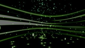Loop starting with void, green white ribbons undulating and particles drifting, showing energy flow. Abstract, futuristic, digital, motion, technology, ethereal, dynamic - Powered by Shutterstock - Get 15% off with code: PIKWIZARD15