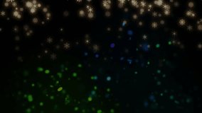 After black screen golden snowflakes flickering while particles drifting for decoration. Animation, festive, glowing, abstract, motion, visual effects, digital - Powered by Shutterstock - Get 15% off with code: PIKWIZARD15