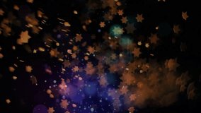On start golden stars and bokeh glows emerging and drifting up left to form swirling cloud. Astral, cosmic, ethereal, luminous, abstract, energetic, fantasy - Powered by Shutterstock - Get 15% off with code: PIKWIZARD15