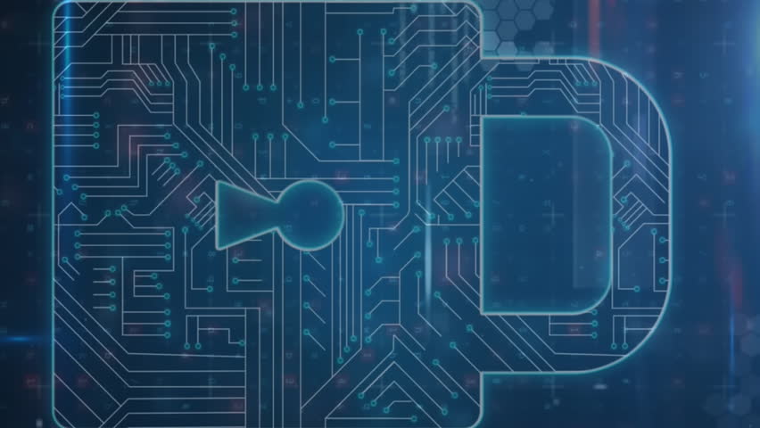 Animation of warning data processing, online security padlock and circuit board. global online security, computing, data processing and technology concept digitally generated video. - Powered by Shutterstock - Get 15% off with code: PIKWIZARD15