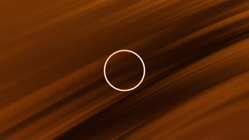 Animation of white and yellow decorative roundel rotating on brown textured background. Energy, data loading, communication and digital interface background digitally generated animation.