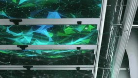 Animation of scope scanning and data processing over server room. Global technology, computing and digital interface concept digitally generated video. - Powered by Shutterstock - Get 15% off with code: PIKWIZARD15