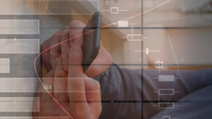 Animation of statistics and data processing over businessman using smartphone. global business, data processing and technology concept digitally generated video. - Powered by Shutterstock - Get 15% off with code: PIKWIZARD15