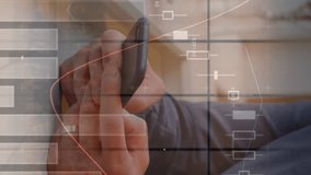 Animation of statistics and data processing over businessman using smartphone. global business, data processing and technology concept digitally generated video. - Powered by Shutterstock - Get 15% off with code: PIKWIZARD15