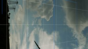 Animation of graphs and data processing over wind turbine. environment, sustainability, ecology, renewable energy and technology concept digitally generated video. - Powered by Shutterstock - Get 15% off with code: PIKWIZARD15