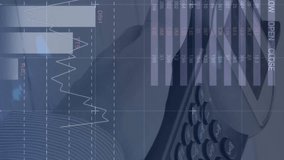 Animation of statistics and data processing over man using smartphone. Environment renewable energy and sustainability concept digitally generated video. - Powered by Shutterstock - Get 15% off with code: PIKWIZARD15