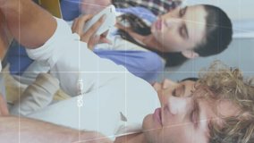 Animation of data processing over schoolchildren using connections. Global business data processing and digital interface concept digitally generated video. - Powered by Shutterstock - Get 15% off with code: PIKWIZARD15