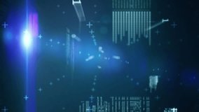 Animation of graphs, trading board, binary codes, programming language over navigation pattern. Digitally generated, hologram, report, finance, stock market, investment, coding and technology. - Powered by Shutterstock - Get 15% off with code: PIKWIZARD15