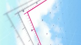 Animation of abstract shapes over statistical data processing against clouds in the blue sky. Business data and cloud data storage technology concept - Powered by Shutterstock - Get 15% off with code: PIKWIZARD15