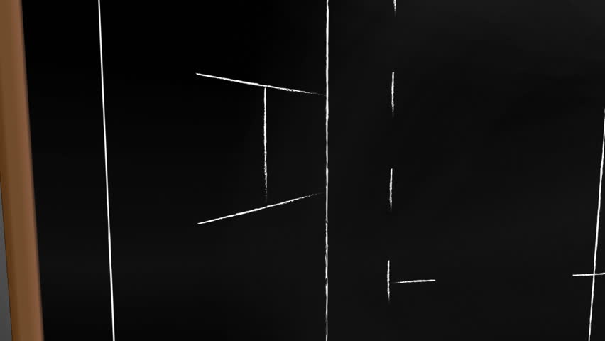 Animation of american footballs over tactical game plan on chalkboard. Sport, game, tactics, strategy, plan, sports field and competition, digitally generated video.