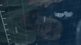 Animation of green line and financial data processing over diverse business people in office. Global finance, business, connections, computing and data processing concept digitally generated video. - Powered by Shutterstock - Get 15% off with code: PIKWIZARD15