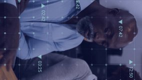 Animation of financial data processing over diverse business people in office. Global finance, business, connections, computing and data processing concept digitally generated video. - Powered by Shutterstock - Get 15% off with code: PIKWIZARD15