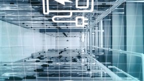 Animation of battery charging and network of connections over server room. Global technology, ecology, computing and digital interface concept digitally generated video. - Powered by Shutterstock - Get 15% off with code: PIKWIZARD15