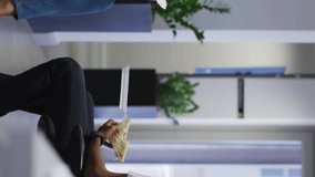 Animation of data processing and diagrams over diverse colleagues talking in office. Global business and digital interface concept digitally generated video. - Powered by Shutterstock - Get 15% off with code: PIKWIZARD15