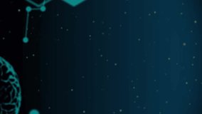 Animation of data processing over chemical formula and brains. Technology and digital interface concept digitally generated video. - Powered by Shutterstock - Get 15% off with code: PIKWIZARD15