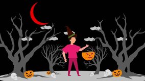 Halloween Werewolf Animated Illustration or Halloween 2d animated video  - Powered by Shutterstock - Get 15% off with code: PIKWIZARD15