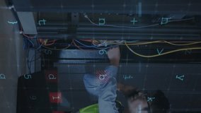 Animation of digital data processing and qr code over caucasian server room worker. Global connections, data processing and digital interface concept digitally generated video. - Powered by Shutterstock - Get 15% off with code: PIKWIZARD15