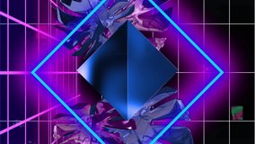 Animation of interference over leaves and neon shapes on black background. Abstract, light, pattern and movement concept digitally generated video. - Powered by Shutterstock - Get 15% off with code: PIKWIZARD15