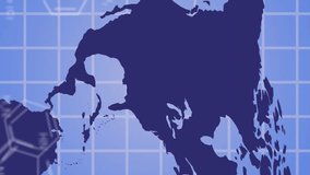 Animation of ai data processing over grid and world map. Global technology, digital interface, connections, computing and data processing concept digitally generated video. - Powered by Shutterstock - Get 15% off with code: PIKWIZARD15