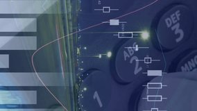 Animation of financial data over hand of man with payment terminal and timelapse of traffic. finance, economy, contactless payments and technology concept digitally generated video. - Powered by Shutterstock - Get 15% off with code: PIKWIZARD15