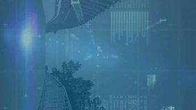 Animation of clock and financial data processing over bridge. Global business, connections, cloud computing and data processing concept digitally generated video. - Powered by Shutterstock - Get 15% off with code: PIKWIZARD15