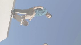Animation of colourful shapes over caucasian men skateboarding. global sport and digital interface concept digitally generated video. - Powered by Shutterstock - Get 15% off with code: PIKWIZARD15