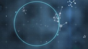 Animation of shapes and data processing over molecules and virus cells. global science, data processing and digital interface concept digitally generated video. - Powered by Shutterstock - Get 15% off with code: PIKWIZARD15