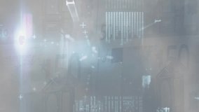 Animation of data processing and numbers over clouds. Data processing, finance and economy concept digitally generated video. - Powered by Shutterstock - Get 15% off with code: PIKWIZARD15