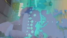 Animation of data processing over caucasian businesswoman talking on smartphone. Global business and digital interface concept digitally generated video. - Powered by Shutterstock - Get 15% off with code: PIKWIZARD15