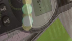 Animation of statistics and data processing over man working in warehouse. Architecture engineering and data processing concept digitally generated video. - Powered by Shutterstock - Get 15% off with code: PIKWIZARD15