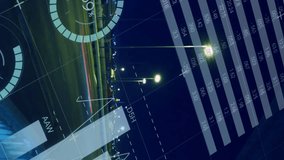 Animation of statistical data processing against aerial view of city traffic at night. Computer interface and business technology concept - Powered by Shutterstock - Get 15% off with code: PIKWIZARD15