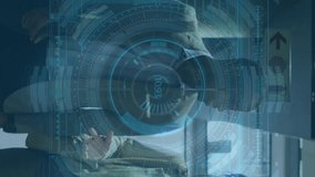 Animation of countdown in circle, graphs, trading board over diverse coworkers discussing in office. Digital composite, multiple exposure, stock market, investment, teamwork, digits and business. - Powered by Shutterstock - Get 15% off with code: PIKWIZARD15