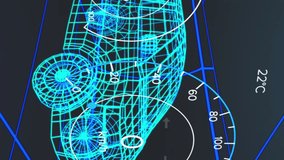 Animation of speedometer and data processing over 3d van model against tunnel in seamless pattern. Automobile engineering and technology concept - Powered by Shutterstock - Get 15% off with code: PIKWIZARD15