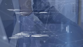 Animation of data processing over caucasian businessman working in office. Global business and digital interface concept digitally generated video. - Powered by Shutterstock - Get 15% off with code: PIKWIZARD15