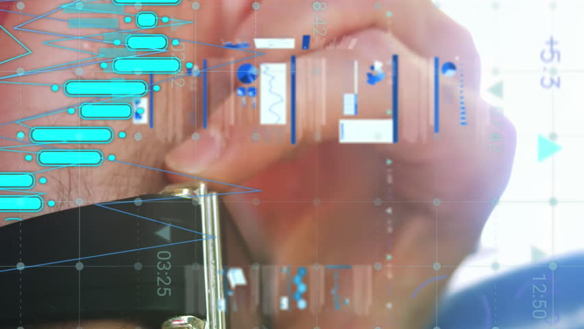 Animation of financial data processing over caucasian businessman using smartphone. Global business, finance, computing and data processing concept digitally generated video. - Powered by Shutterstock - Get 15% off with code: PIKWIZARD15