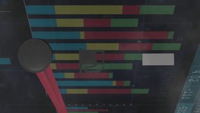 Animation of speedometer and statistical data processing against dark clouds in the sky. Automobile engineering and business data technology concept - Powered by Shutterstock - Get 15% off with code: PIKWIZARD15