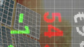 Animation of graphs over solar panels and trading board against sun and trees in background. Digital composite, multiple exposure, report, business, stock market, green and sustainable energy concept. - Powered by Shutterstock - Get 15% off with code: PIKWIZARD15