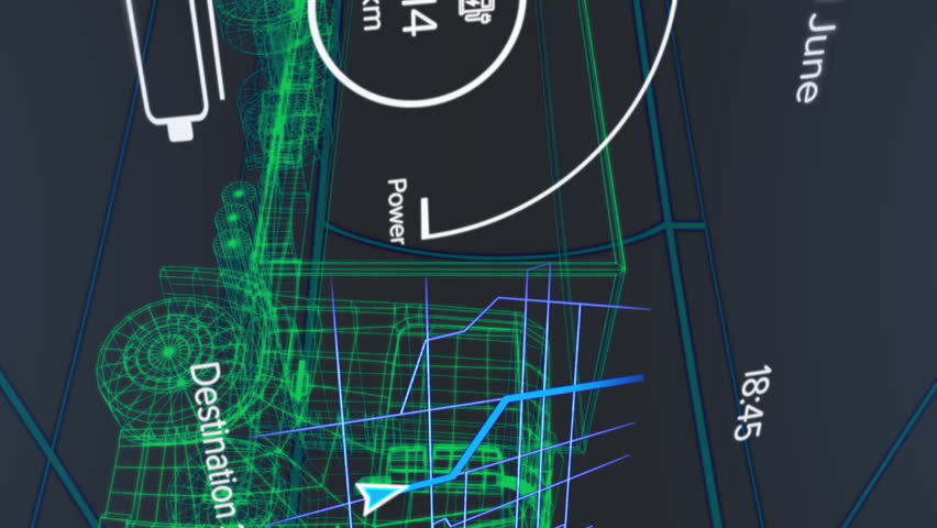 Animation of speedometers, loading battery icon over 3d model of truck against black background. Digitally generated, hologram, illustration, measurement, transportation and technology concept. - Powered by Shutterstock - Get 15% off with code: PIKWIZARD15