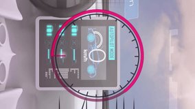 Animation of digital data processing over electric car dashboard. Global electric car manufacturing, connections, computing and data processing concept digitally generated video. - Powered by Shutterstock - Get 15% off with code: PIKWIZARD15